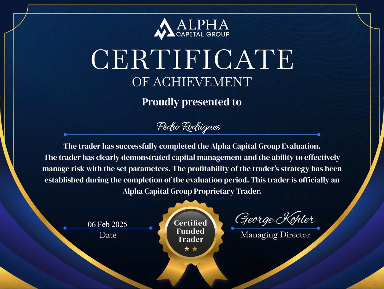Funded certificate